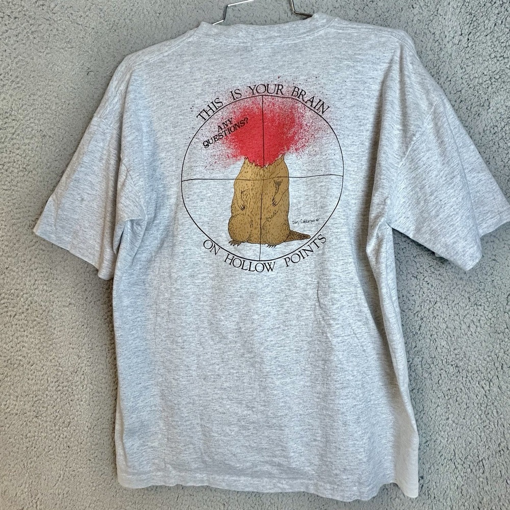 This Is Your Brain on Hollow Points T-Shirt Dan Cattaneo 90s Size XL Cal Cru